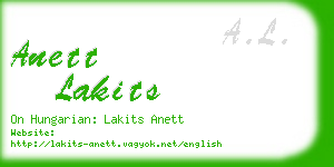 anett lakits business card